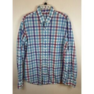 J CREW Casual Flex Button Down Shirt Men XL Slim Fit Light Weight Plaid Cotton